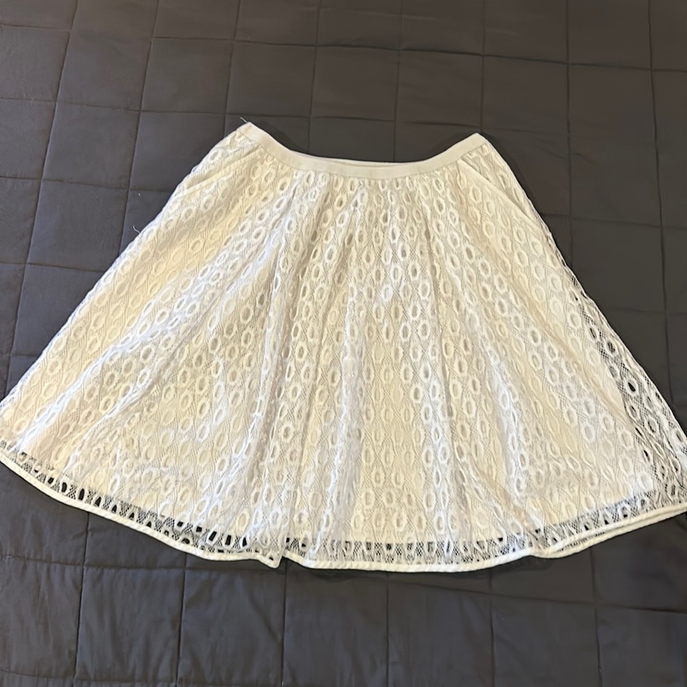 Anthropologie White Skirt